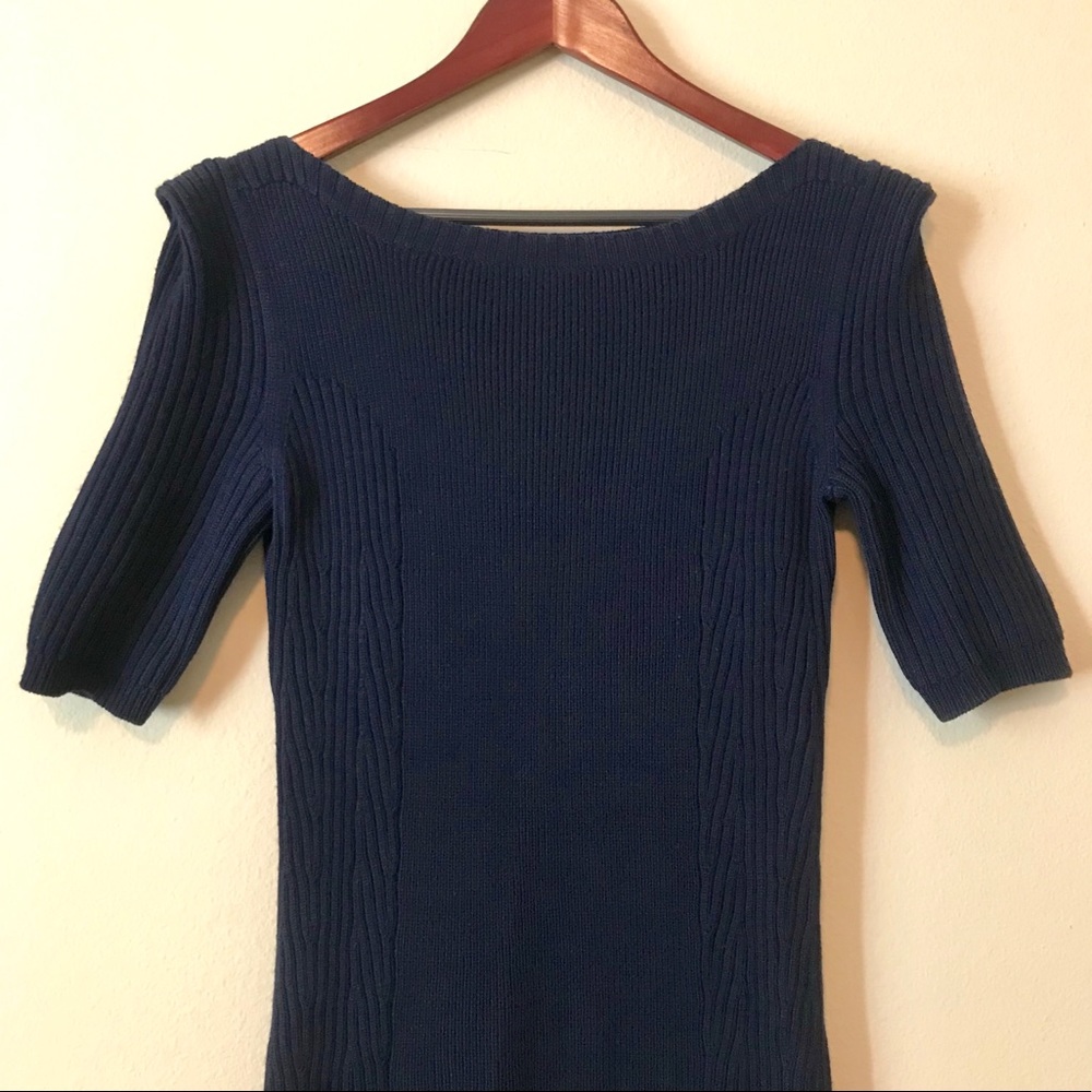 THEORY Sweater Dress Navy Blue Size M